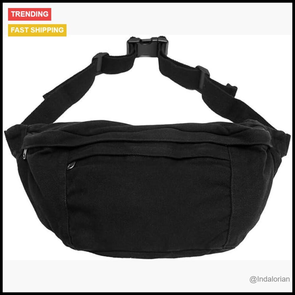 Canvas Crossbody Sling Bag Large Capacity Adjustable Strap Vintage Style Fanny